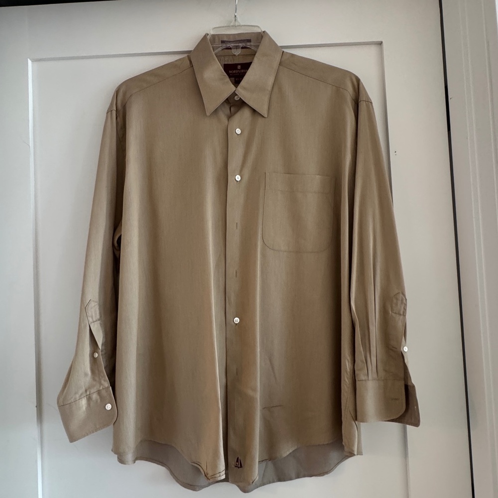 Nordstrom 16 1/2 - 33 Mens Tan Dress Shirt + Ralph Lauren tie
